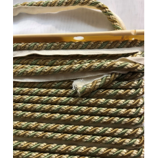 Lip Cord Trim, Gold,green,bronze color, Upholstery Pillows Drapery Bedding Home Décor Crafting, sold by 5 yards